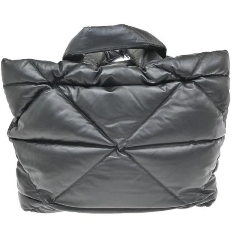 PRADA Logo Padded Hand Tote Bag Nappa Leather Black Italy 307RF799 - Picture 3 of 16